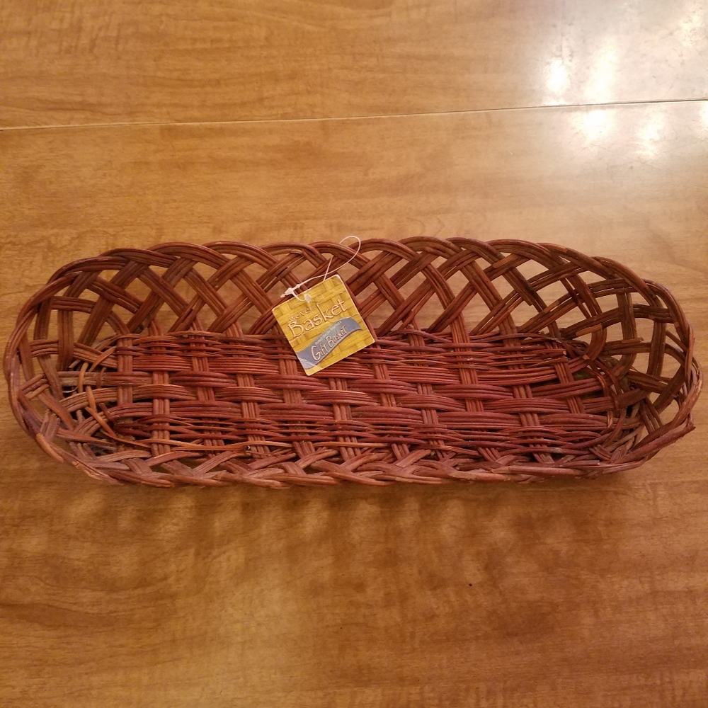 Woven, long basket.  Makes a great gift basket!